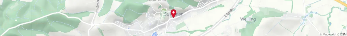Kartendarstellung des Standorts für Apotheke Zum heiligen Florian in 4490 Sankt Florian Markt